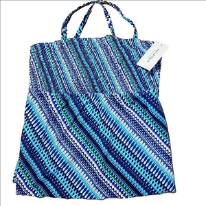 Fullfitall Blue Patterned Swimsuit Top  Size 16 NWT